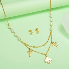 nuevo conjunto de joyas de oro para mujer de acero inoxidable  XXXS-0442