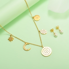 nuevo conjunto de joyas de oro para mujer de acero inoxidable  XXXS-0422
