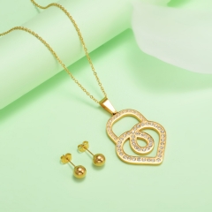 nuevo conjunto de joyas de oro para mujer de acero inoxidable  XXXS-0441
