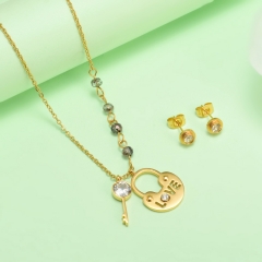 nuevo conjunto de joyas de oro para mujer de acero inoxidable  XXXS-0426