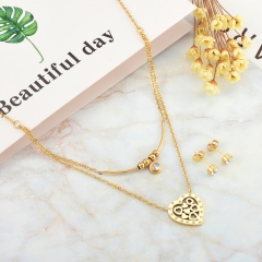 Conjunto de joyas chapadas en oro de acero inoxidable de moda para mujer XXXS-0528