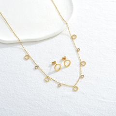 Conjunto de joyas y collar chapado en oro de 18 quilates para mujer  STAO-3962