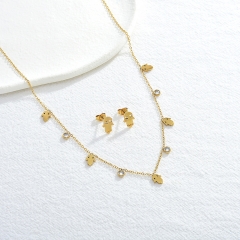 Conjunto de joyas y collar chapado en oro de 18 quilates para mujer  STAO-3963