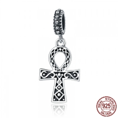 Authentic 925 Sterling Silver Classic Power of Faith Cross Dangle Charms Fit Bracelets DIY Jewelry Making S925 SCC185 CHARM-0314