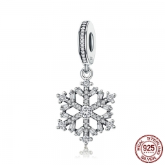 High Quality 925 Sterling Silver Snowflake Charms Fit Original Bracelet Women Pendant Jewelry Making SCC266 CHARM-0066
