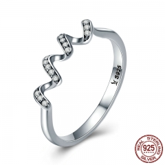 Fashion Authentic 100% 925 Sterling Silver Twisted Geometric Finger Rings for Women Wedding Engagement Jewelry SCR379 RING-0419