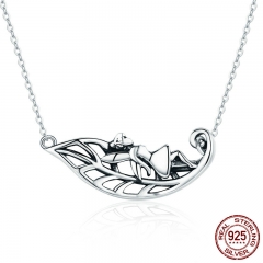 New Collection 925 Sterling Silver Fairy of the Forest Tree Leaves Pendant Necklaces Women Silver Jewelry Gift SCN254 NECK-0210
