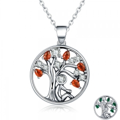 Hot Sale 100% 925 Sterling Silver 2 Color Tree of Life AAA Zircon Pendant Necklaces for Women Jewelry Brincos SCN203 NECK-0146