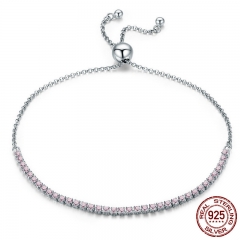 2018 Valentine Day Gift 925 Sterling Silver Luminous Strand Bracelet Tennis Bracelet Women Sterling Silver Jewelry SCB045 BRACE-0069