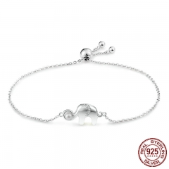 New Arrival 925 Sterling Silver Cute Elephant Lace up Chain Link Bracelet for Women Sterling Silver Jewelry Gift SCB027 BRACE-0044