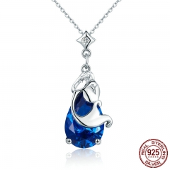 Romantic 100% Real 925 Sterling Silver Mermaids Missing Legend Pendant Necklaces for Women Sterling Silver Jewelry SCN255 NECK-0186