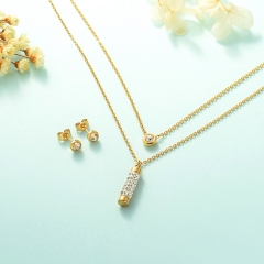 Fabricación de joyas para damas, Conjunto de joyas de acero inoxidable 18k Gold Jewelry Wholesale XXXS-0219