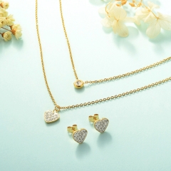 Fabricación de joyas para damas, Conjunto de joyas de acero inoxidable 18k Gold Jewelry Wholesale XXXS-0220