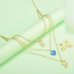 nuevo conjunto de joyas de oro para mujer de acero inoxidable  XXXS-0387