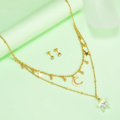 nuevo conjunto de joyas de oro para mujer de acero inoxidable  XXXS-0436