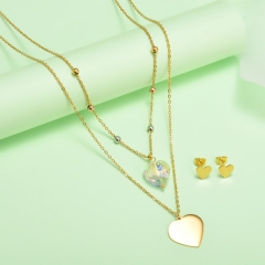 nuevo conjunto de joyas de oro para mujer de acero inoxidable  XXXS-0388