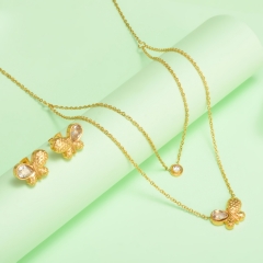 nuevo conjunto de joyas de oro para mujer de acero inoxidable  XXXS-0381