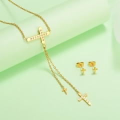 nuevo conjunto de joyas de oro para mujer de acero inoxidable  XXXS-0386