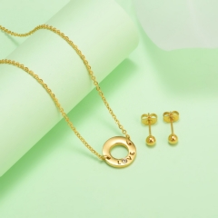 nuevo conjunto de joyas de oro para mujer de acero inoxidable  XXXS-0403