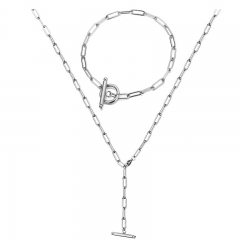 Conjunto de collar capas acero inoxidable para mujer STAO-3889