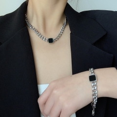 Conjunto de collar capas acero inoxidable para mujer STAO-3912A