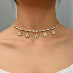 Collar con colgante de perlas de latón  TTTN-0221