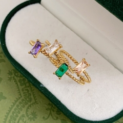 Moda joyería chapada en oro de 18k mujeres anillo de acero inoxidable joyeria  RS-1414