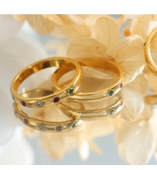 Moda joyería chapada en oro de 18k mujeres anillo de acero inoxidable joyeria  RS-1415-2 J