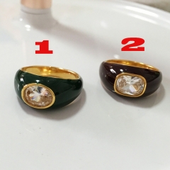 Moda joyería chapada en oro de 18k mujeres anillo de acero inoxidable joyeria  RS-1418