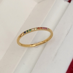 Moda joyería chapada en oro de 18k mujeres anillo de acero inoxidable joyeria  RS-1415-1 J