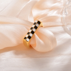 Moda joyería chapada en oro de 18k mujeres anillo de acero inoxidable joyeria  RS-1536
