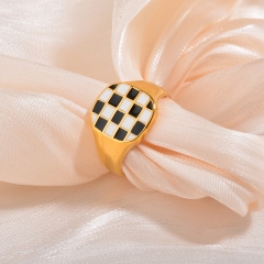 Moda joyería chapada en oro de 18k mujeres anillo de acero inoxidable joyeria  RS-1535