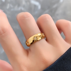 Moda joyería chapada en oro de 18k mujeres anillo de acero inoxidable joyeria  RS-1419