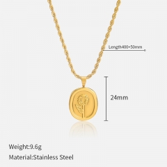 Joyas chapadas en oro Collar en Acero Quirúrgico NS-1374F