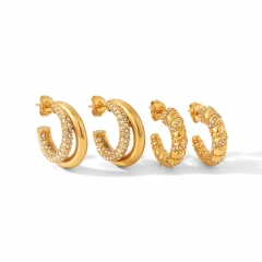 moda Pendientes Joyas de acero inoxidable chapadas en oro ES-2463 2464
