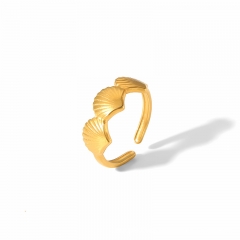 Moda joyería chapada en oro de 18k mujeres anillo de acero inoxidable joyeria  RS-1558