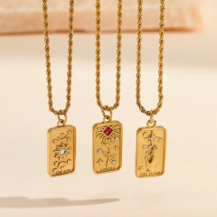 Joyas chapadas en oro Collar en Acero Quirúrgico NS-1471