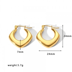 moda Pendientes Joyas de acero inoxidable chapadas en oro ES-2537G