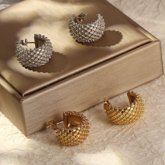 Pendientes de moda de alta calidad chapados en oro de acero inoxidable para mujer  ES-3063