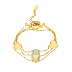 pulsera de acero inoxidable de oro joyería de mujer  BS-2603