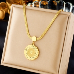 Collar de acero inoxidable chapado en oro para joyería de mujer NS-1824