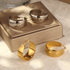 Pendientes llamativos de lujo para mujer chapados en oro de acero inoxidable   ES-2921