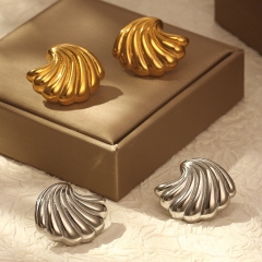 Pendientes de moda de alta calidad chapados en oro de acero inoxidable para mujer  ES-3073