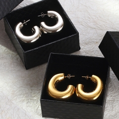 Pendientes llamativos de lujo para mujer chapados en oro de acero inoxidable   ES-2950