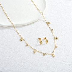 Conjunto de joyas y collar chapado en oro de 18 quilates para mujer  STAO-3957