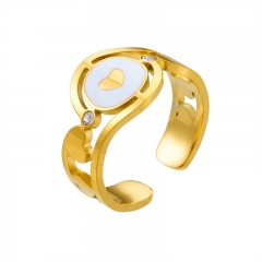 Anillos de dedo de oro con diamantes de imitación de acero inoxidable para mujer   RS-1617