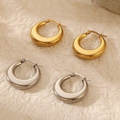 Pendientes llamativos de lujo para mujer chapados en oro de acero inoxidable   ES-2956